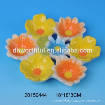 Lovely Blume Form Keramik Osterei Platte
